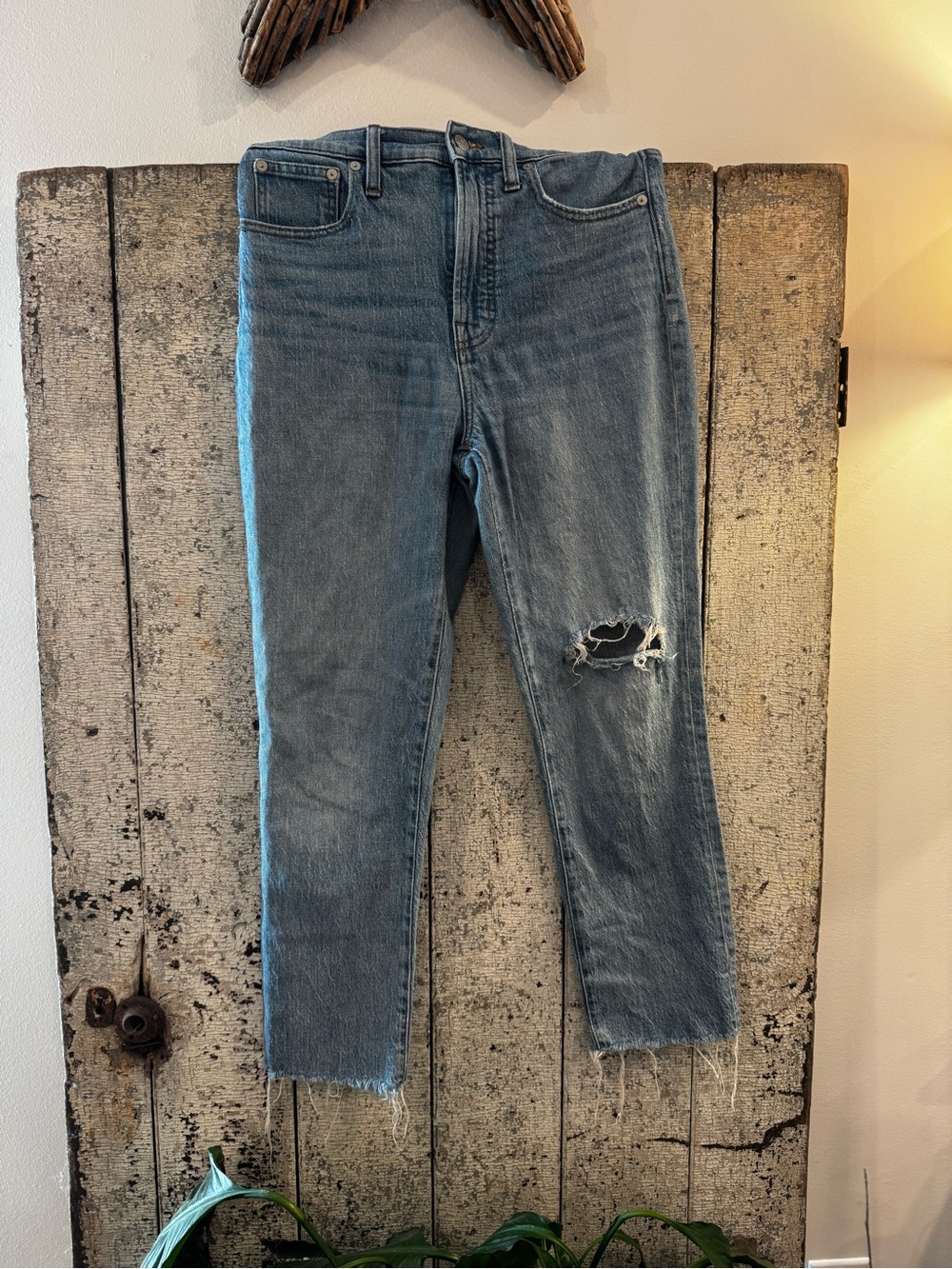 Madewell The Perfect Vintage Jeans Size 27 Distressed Raw Hem Denim